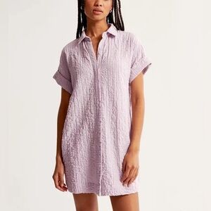 Abercrombie & Fitch Lilac Textured Mini Shirt Dress. Women’s Size XL.